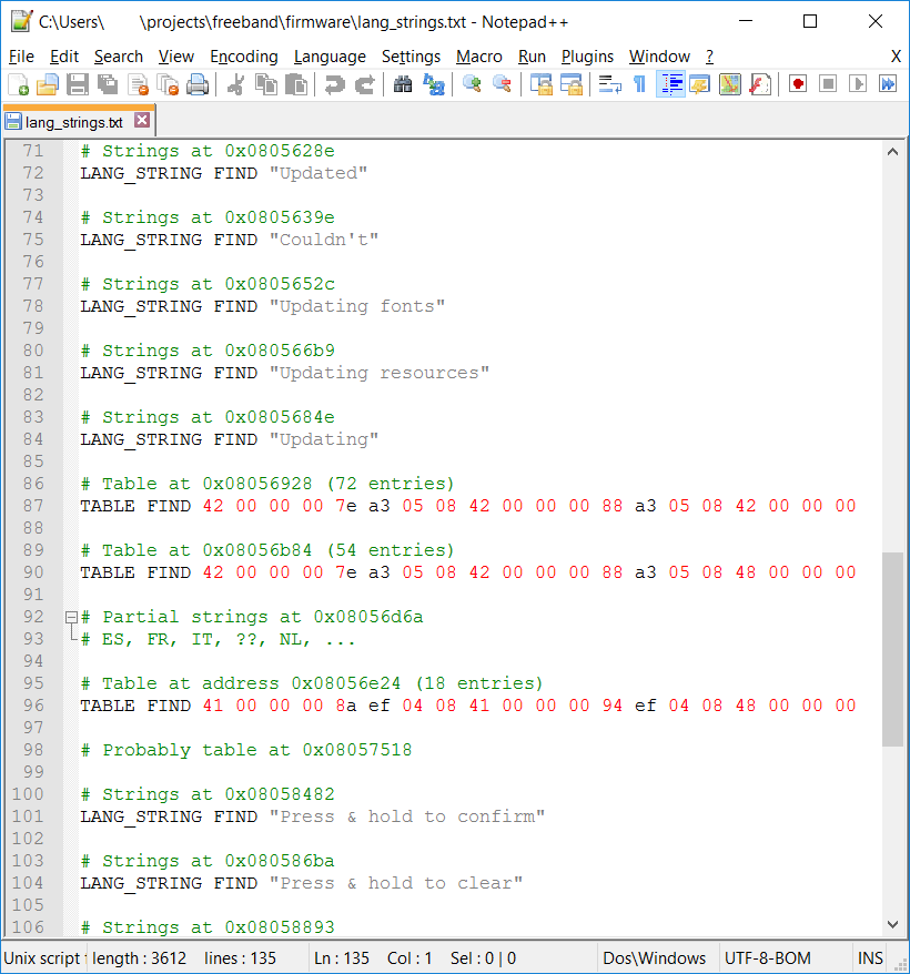 Screenshot our custom "scripting" language